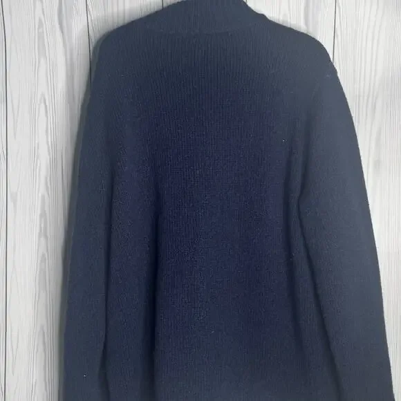 Men's L.L.Bean Classic Ragg Wool Sweater Full-Zip Flannel-Lined Navy XXL Tall - Picture 5 of 11